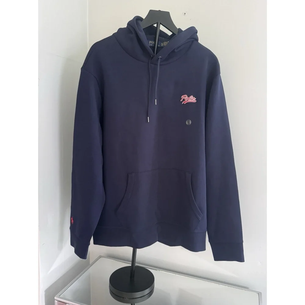 Polo Ralph Lauren Men's XL Navy Varsity Collegiate Logo Pullover Hoodie NWT